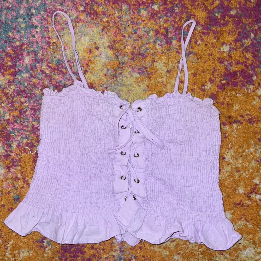 Cotton Candy LA Women’s Medium Purple Corset Crop Top